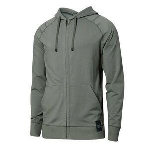 SAXX Down Time Hoodie Cargo Gray Full-Zip Mid-Weight Warmth Casual Relaxed -Sz L